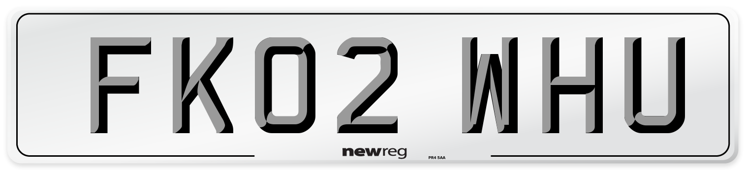 FK02 WHU Number Plate from New Reg